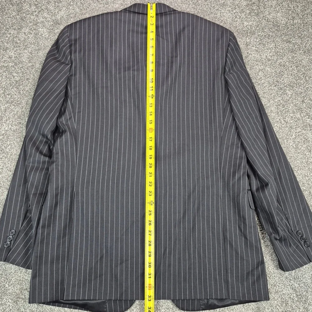 Daniel Cremieux Loro Piana Suit Mens 42L Black Pinstripe Blazer Pants 36x32